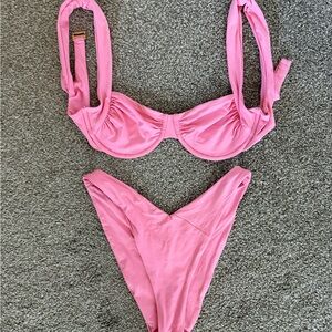 L*Space Guava Pink Stella Bikini Top and Low Tide bottom
